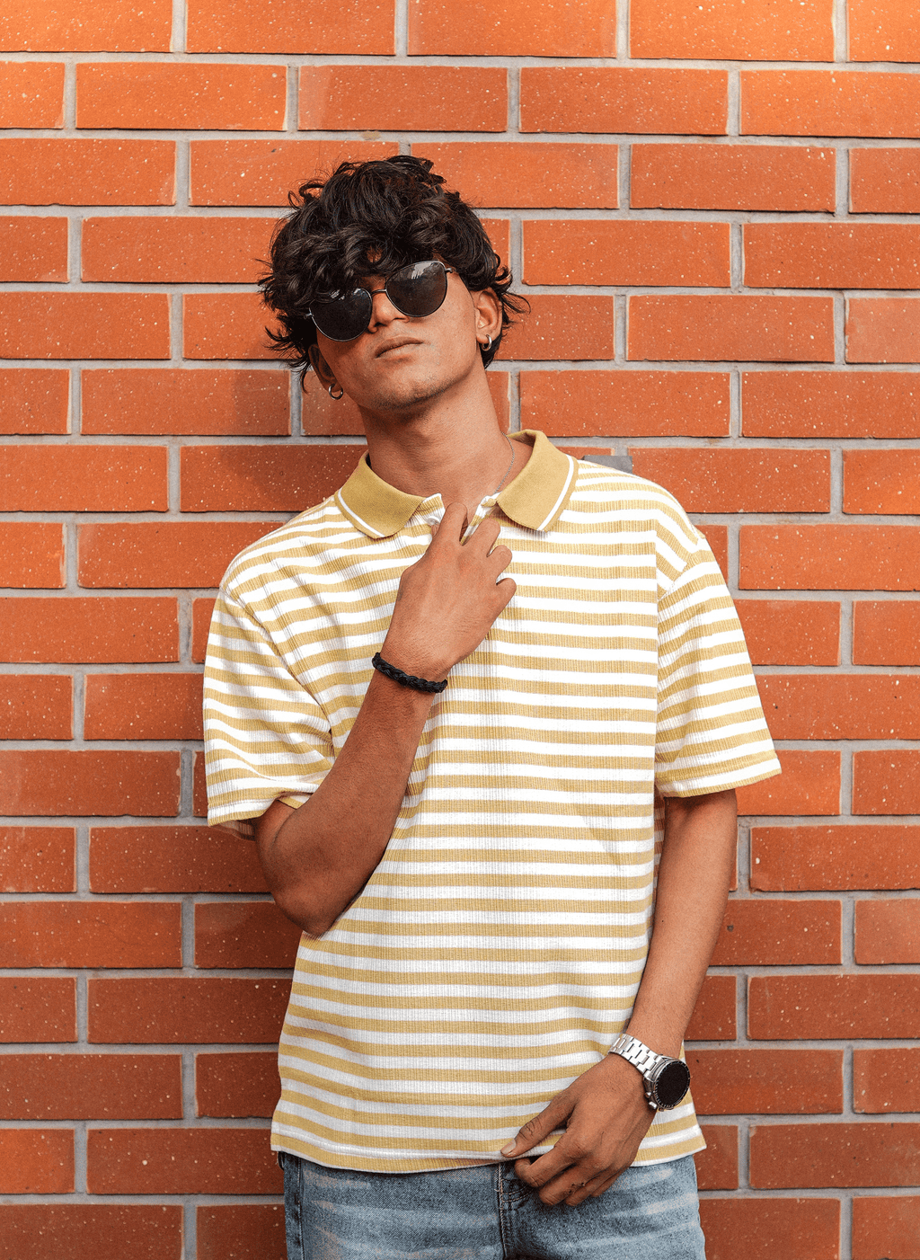 DEAZY Old Money Combo — Striped Polo & Classic Denim