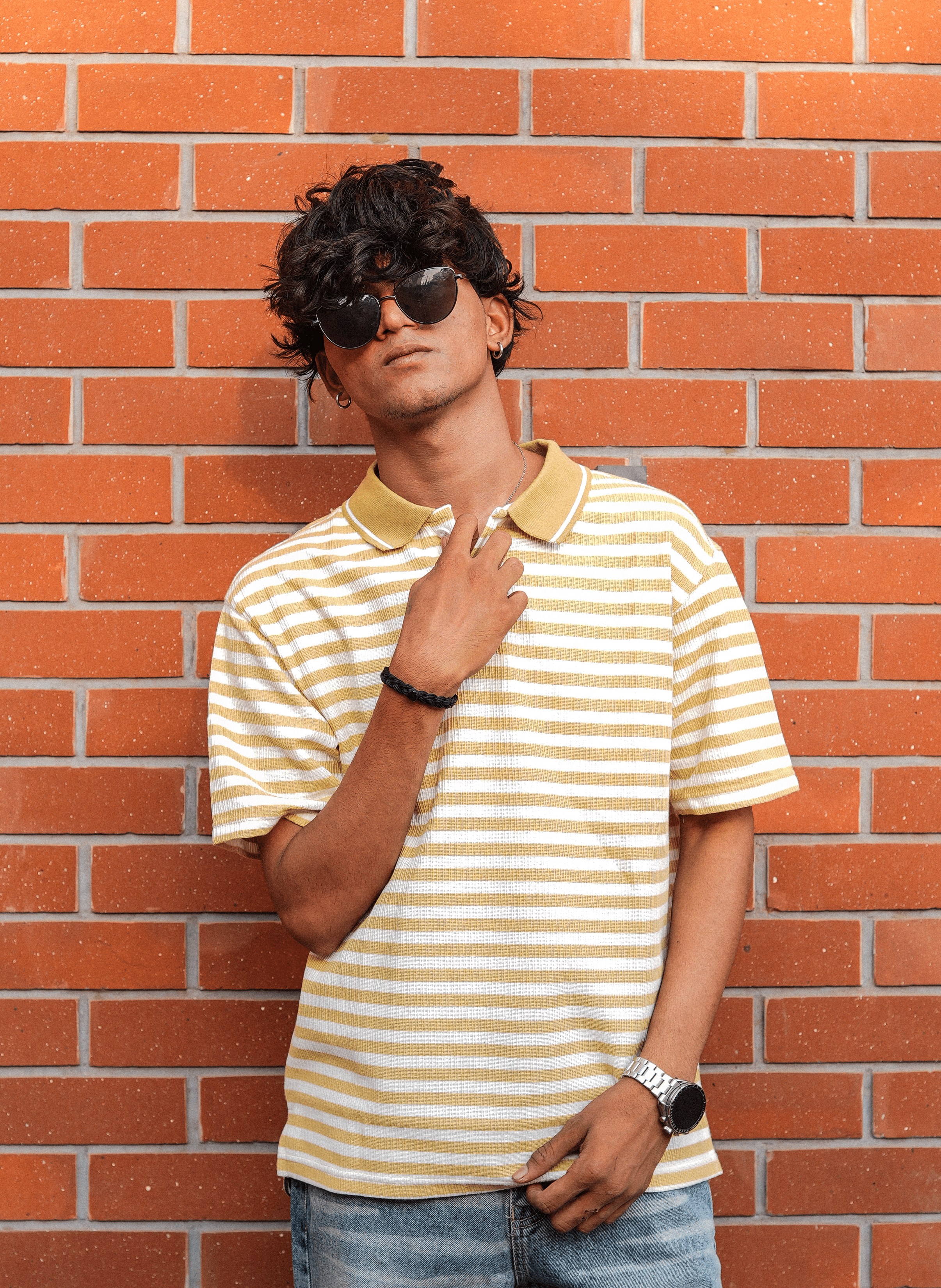 DEAZY Old Money Combo — Striped Polo & Classic Denim