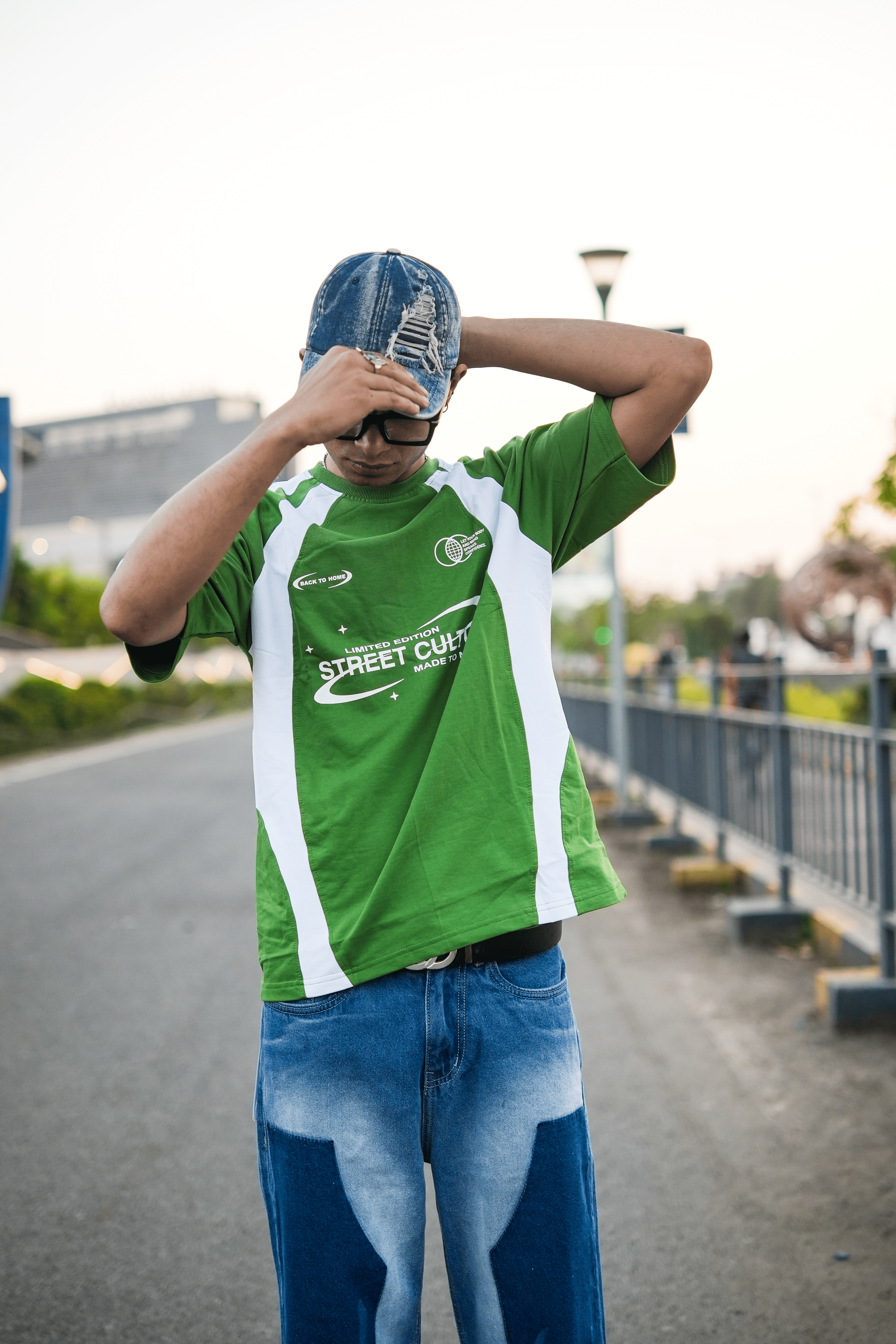 DEAZY Street Culture Tee — Green Panel Graphic