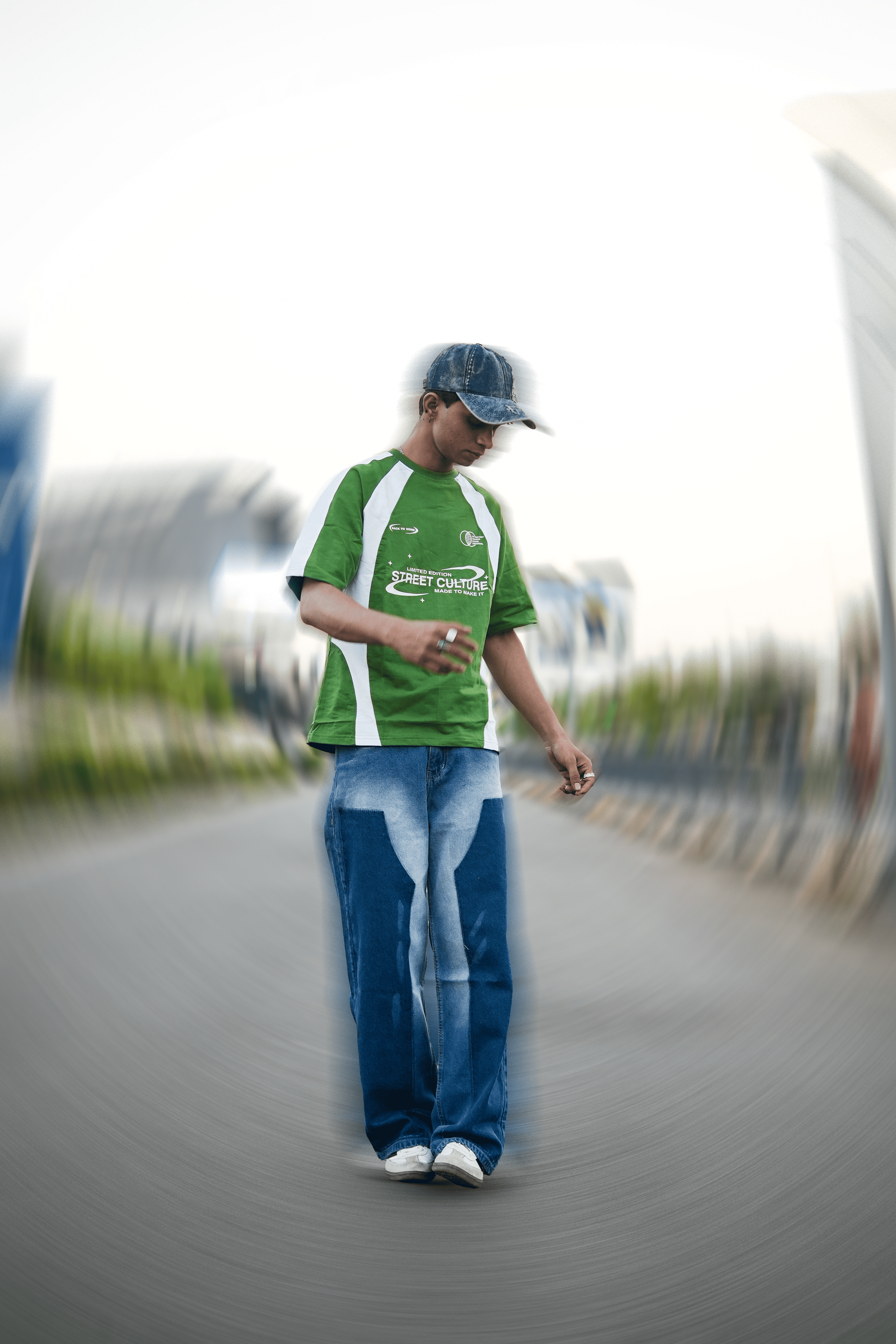 DEAZY Street Culture Tee — Green Panel Graphic