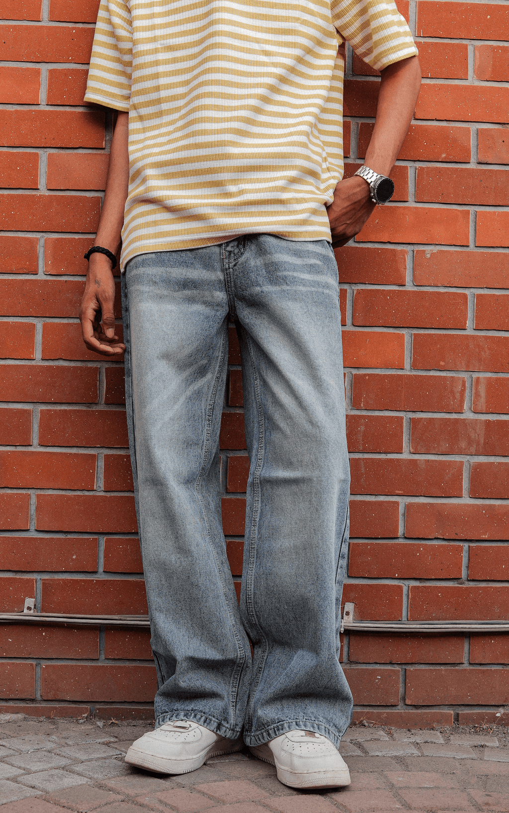 DEAZY Old Money Combo — Striped Polo & Classic Denim