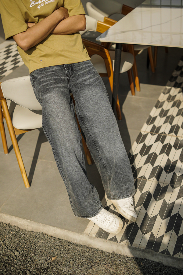 Washed Grey Denim Jeans