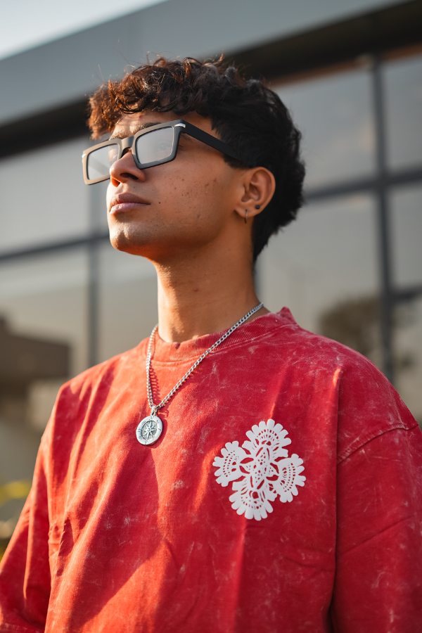 Crimson Wash Oversized Tee