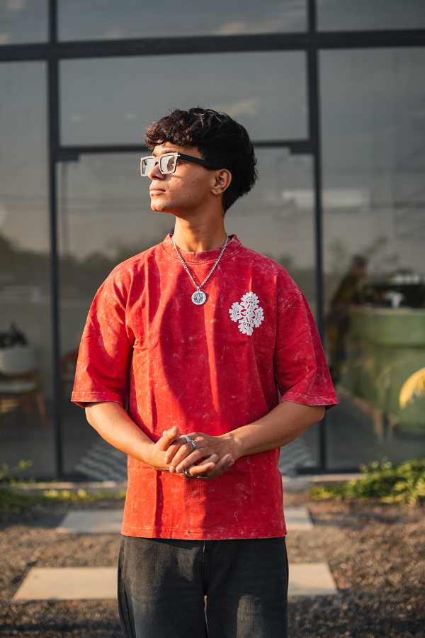 DEAZY Street Pulse Combo — Red Tee & Drift Denim