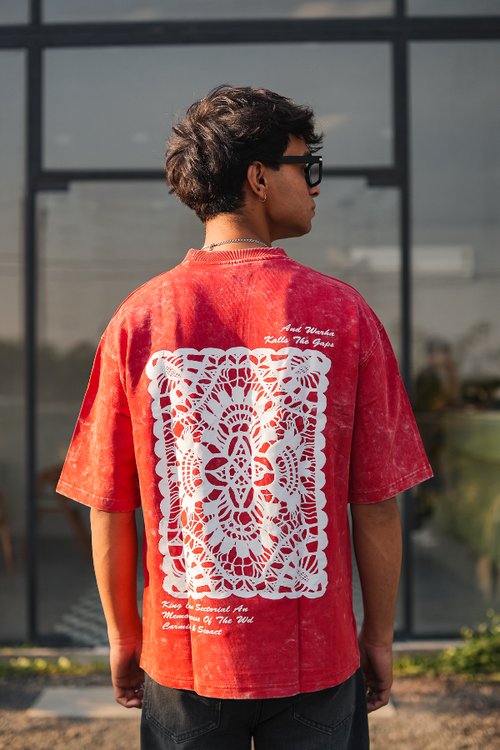 Crimson Wash Oversized Tee